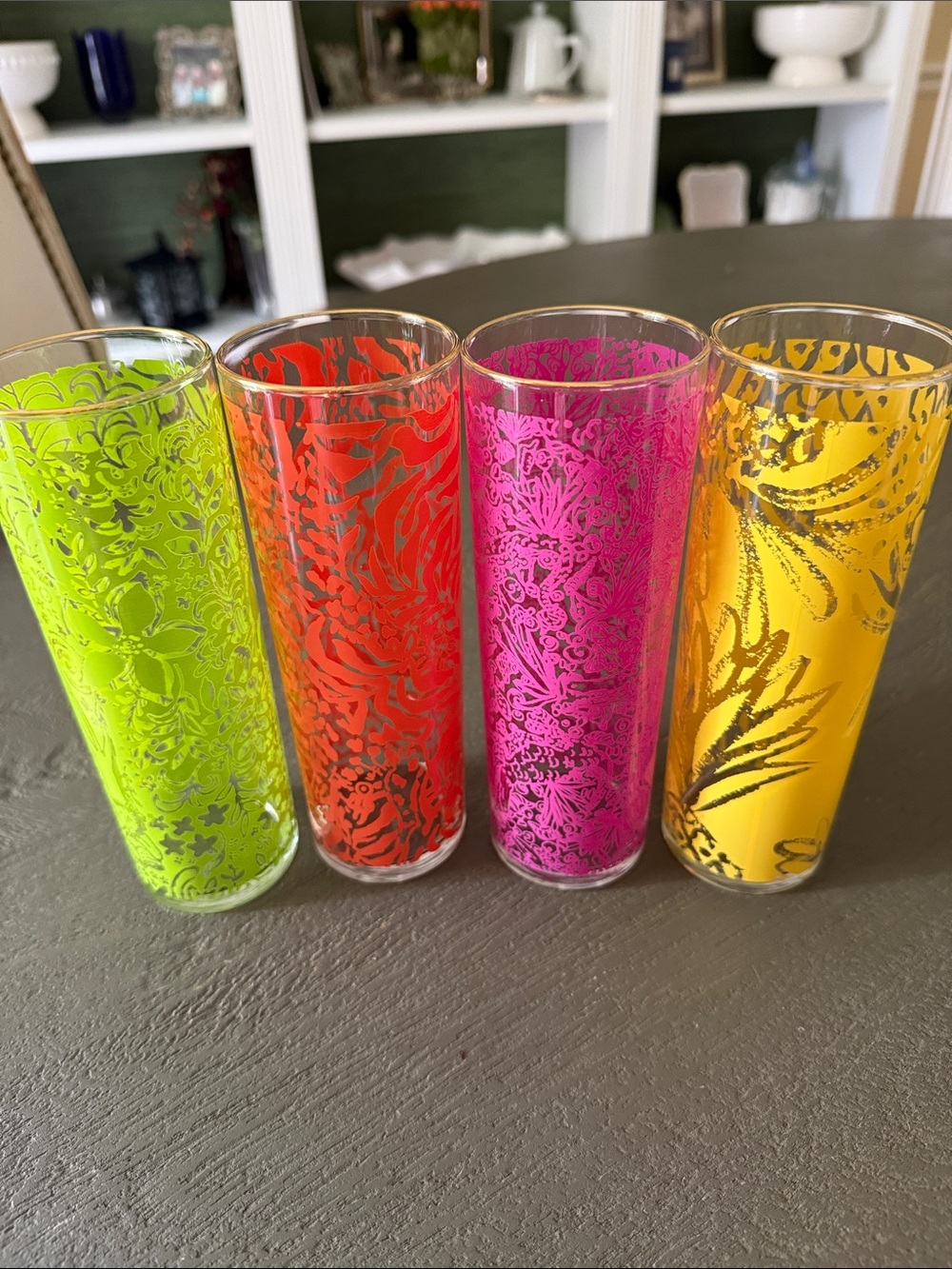 Lilly Pulitzer for Target printed highball cocktail glasses